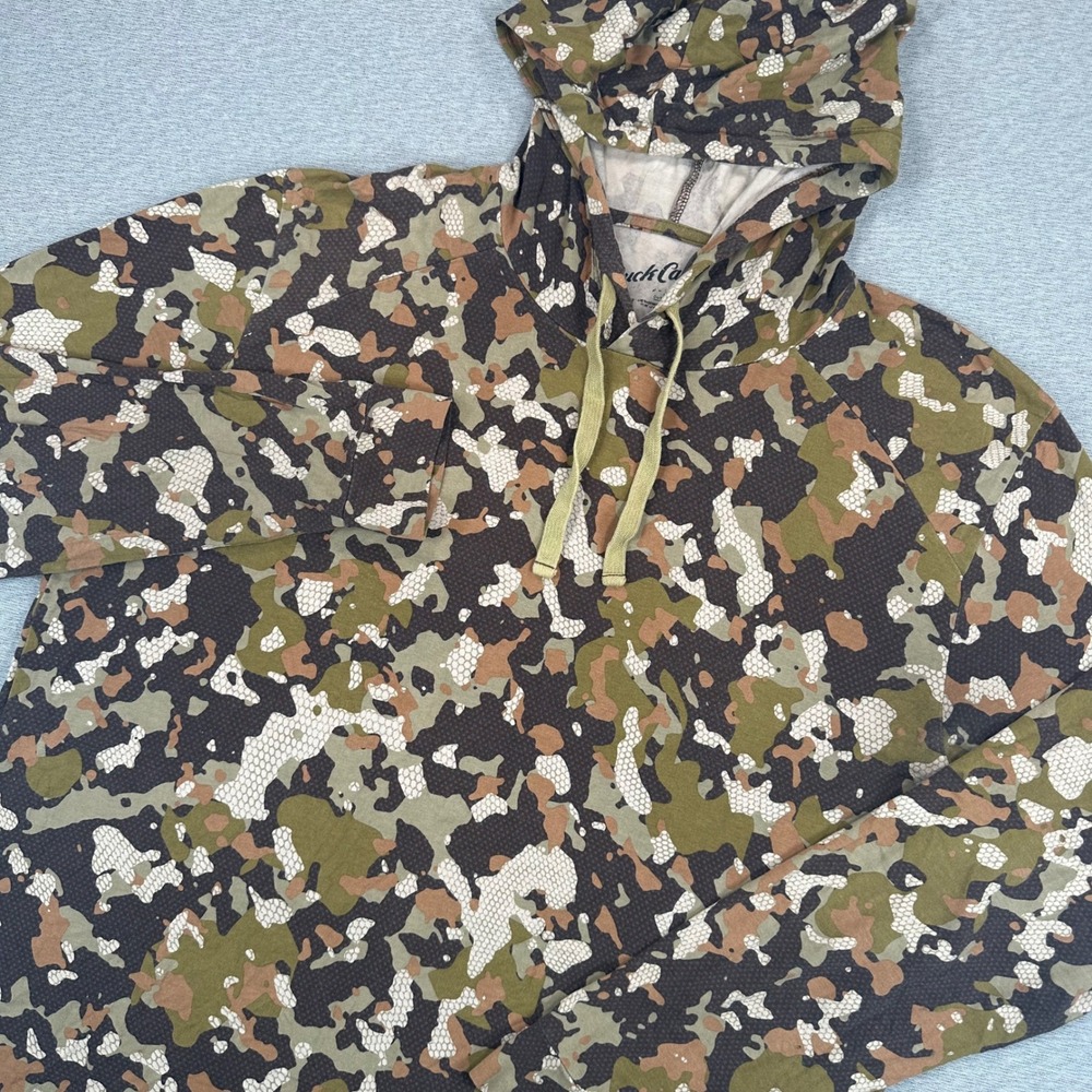 Duck Camp Lightweight Hoodie Mens XL Woodland Camo Bamboo Viscose Hunting Top